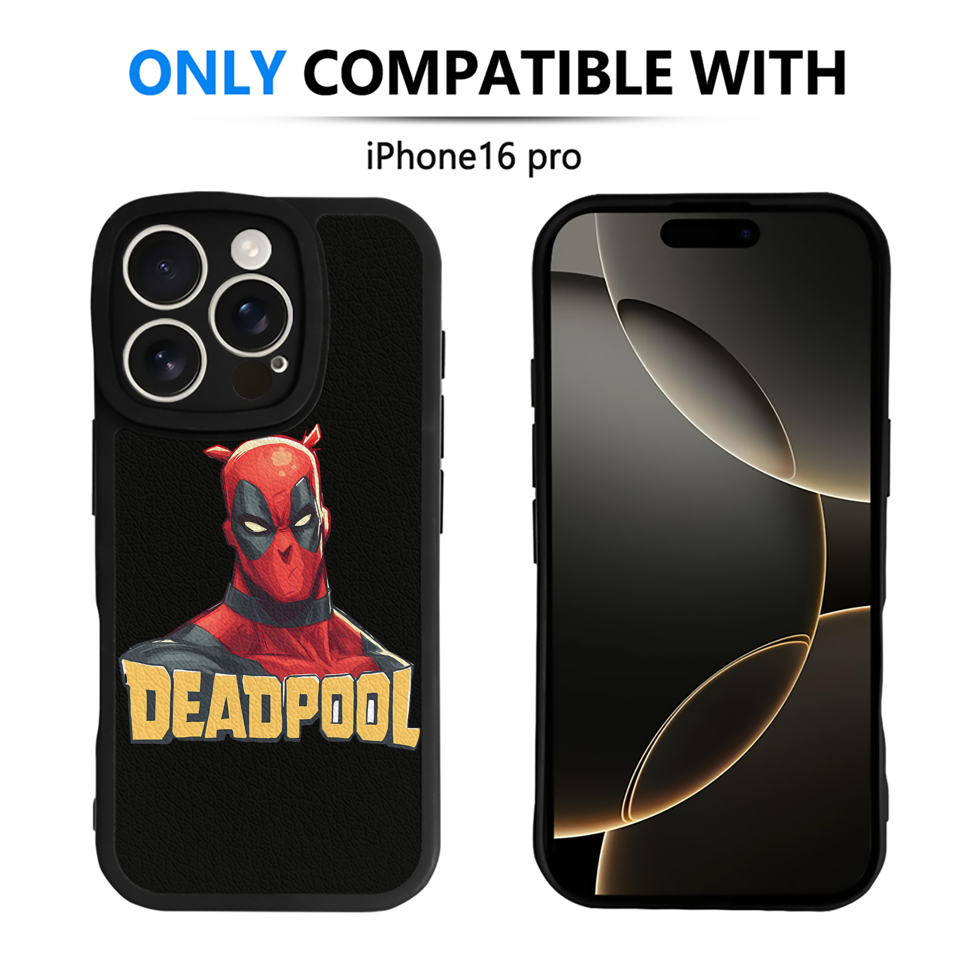 （画像用） Deadpool デッドプール 【iPhone 16シリーズ対応】シリコンスマホケース（レザー調） 材質：シリコン